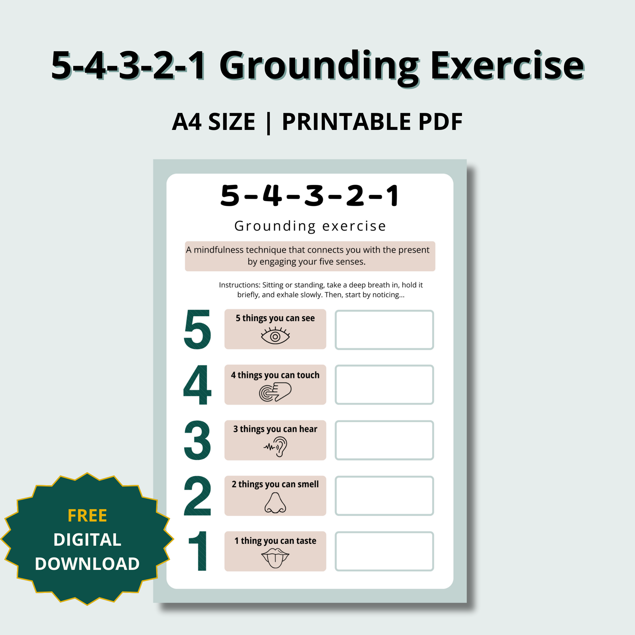 5-4-3-2-1 Grounding Exercise