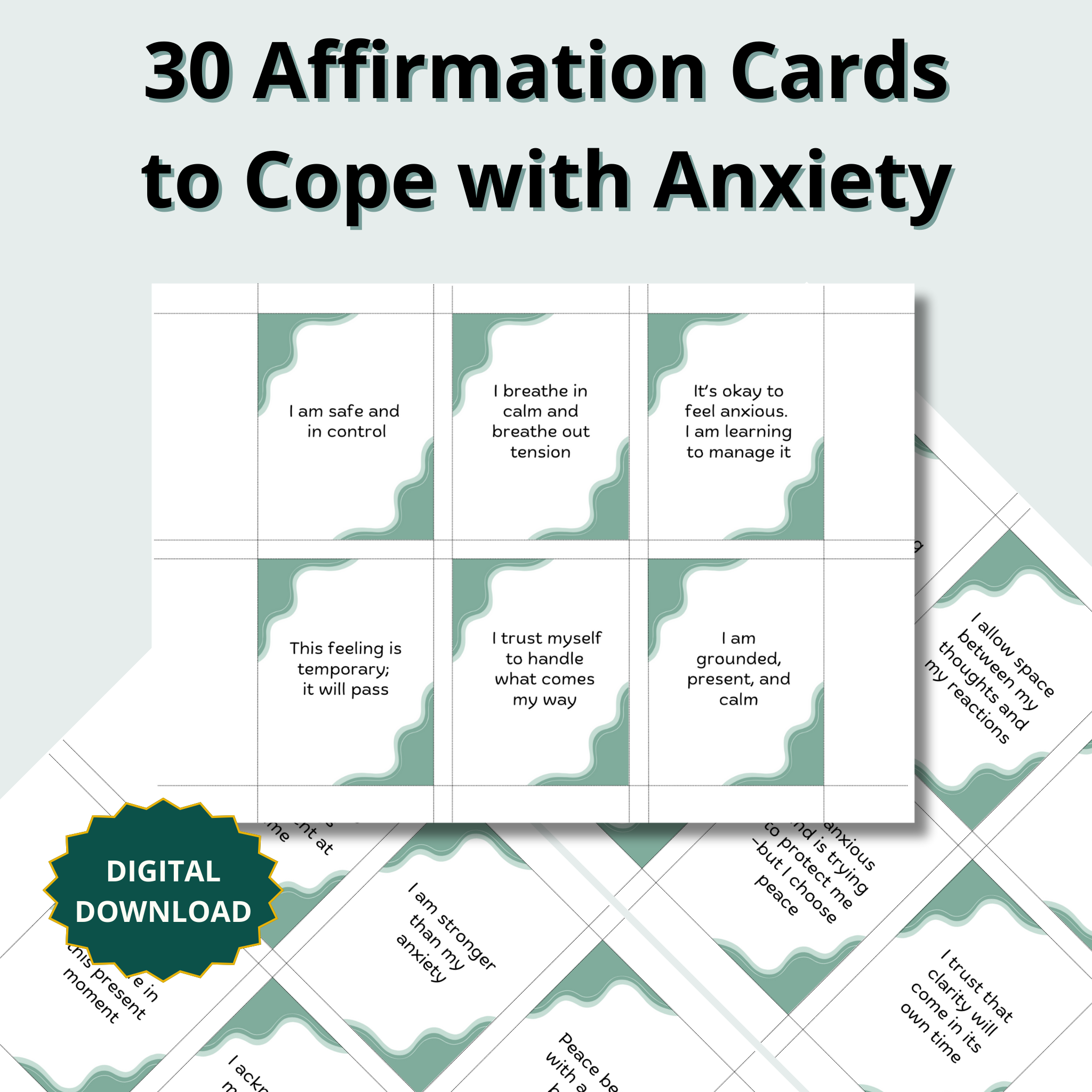 Affirmation Cards to Cope with Anxiety
