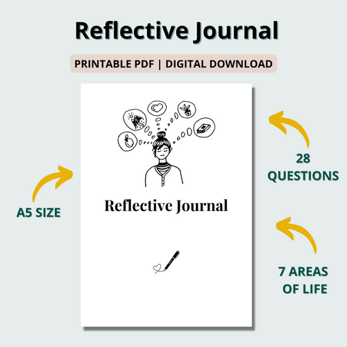 Reflective Journal with 28 Prompts in 7 Areas of Life