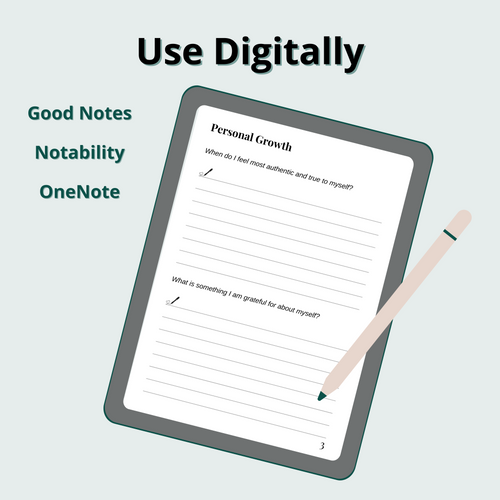 Reflective Journal with 28 Prompts in 7 Areas of Life