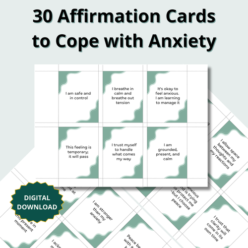Affirmation Cards to Cope with Anxiety