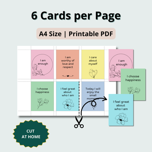 36 Printable Positive Affirmation Cards - Pastel