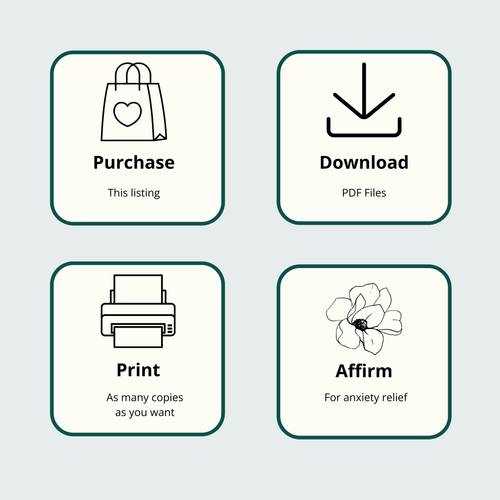 Affirmation Cards to Cope with Anxiety